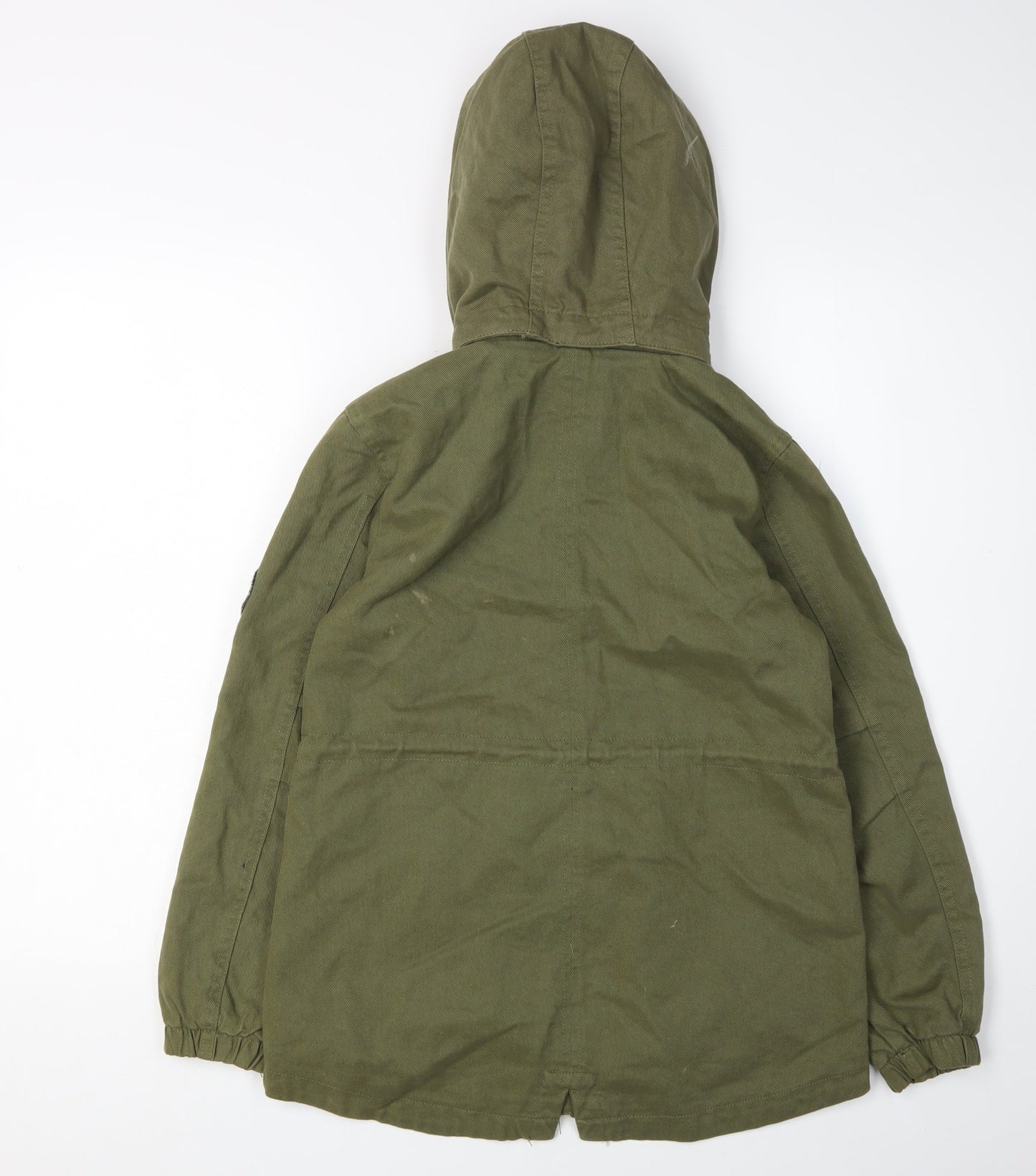 H&M Girls Green Parka Coat 10 Years Long Hooded