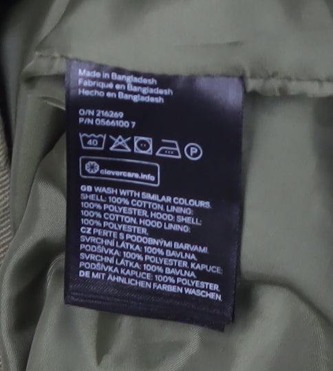 H&M Girls Green Parka Coat 10 Years Long Hooded