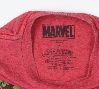 Marvel Boys Red Hulk Graphic T-Shirt 7 Years