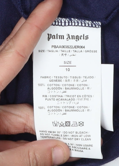 Palm Angels Boys Blue Graphic Print T-Shirt Size M