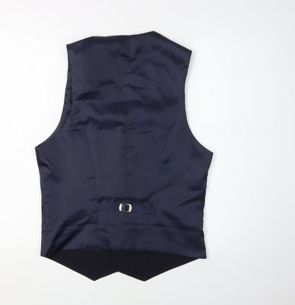 ASOS DESIGN Men's Blue Waistcoat, Size 38, Regular Fit