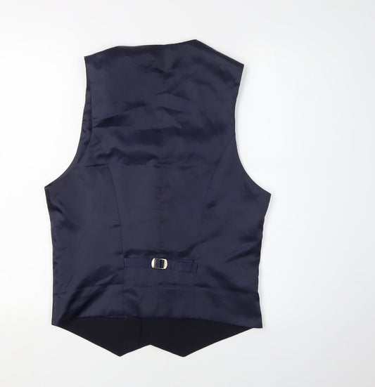 ASOS DESIGN Men's Blue Waistcoat, Size 38, Regular Fit