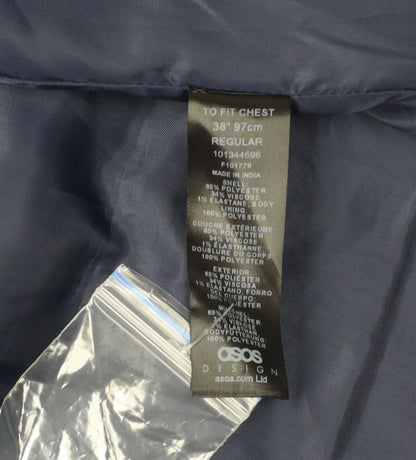 ASOS DESIGN Men's Blue Waistcoat, Size 38, Regular Fit