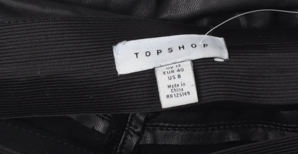 Womens UK Size 12 Topshop Slim Fit Jegging Black Trousers