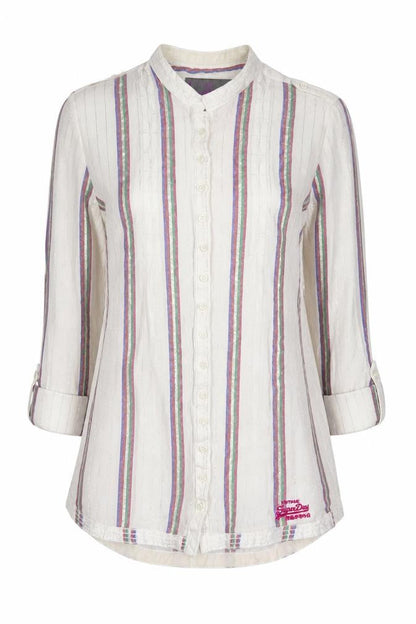 Womens UK Size XS Superdry White Basic Button-Up