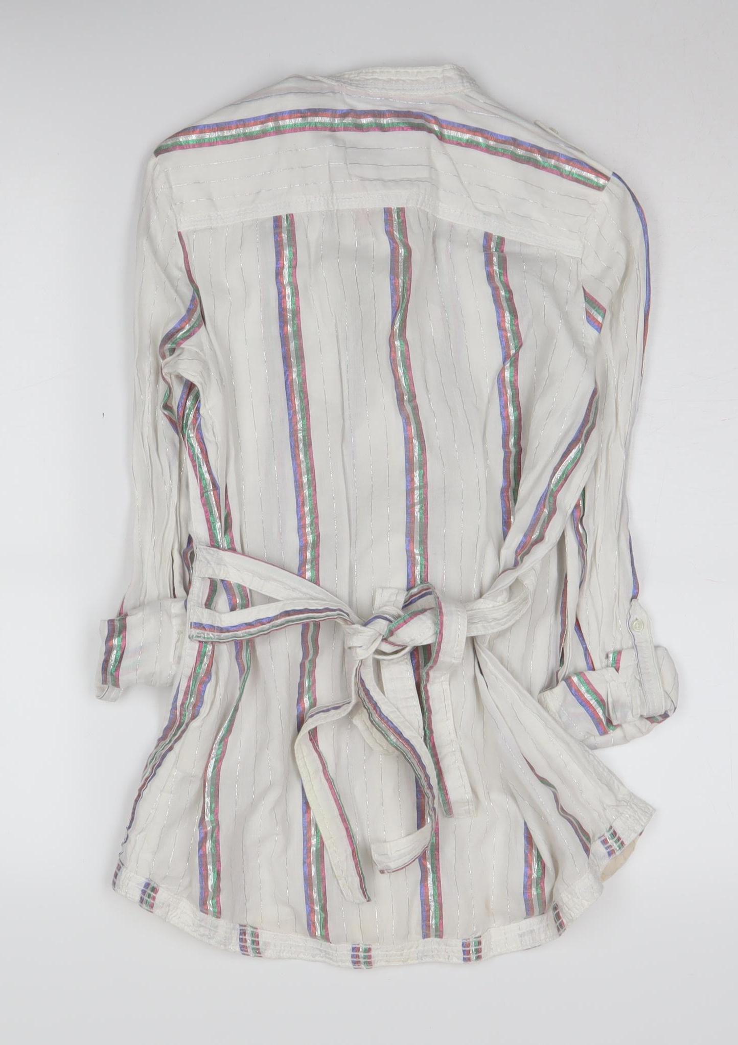 Womens UK Size XS Superdry White Basic Button-Up