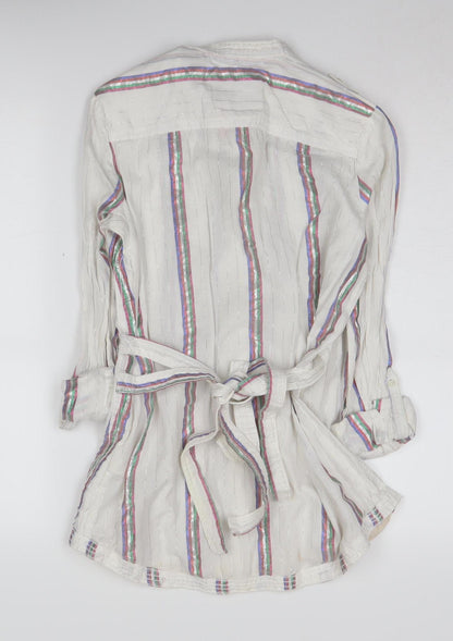 Womens UK Size XS Superdry White Basic Button-Up
