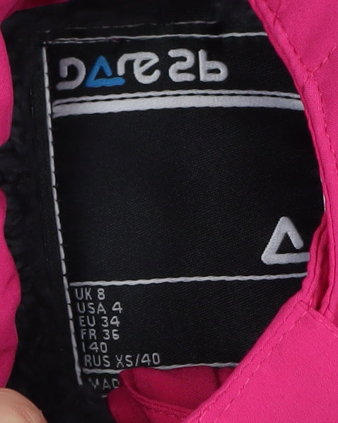Dare 2b Women's Pink Ski Jacket Size 8 Hooded Zip