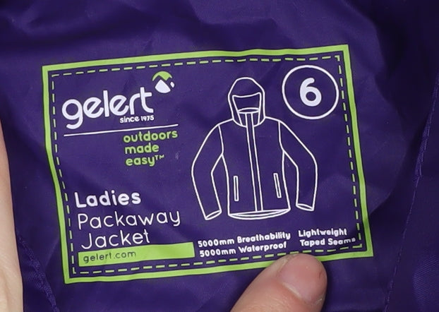 Gelert Women's Purple Packaway Rain Coat Jacket Size 6