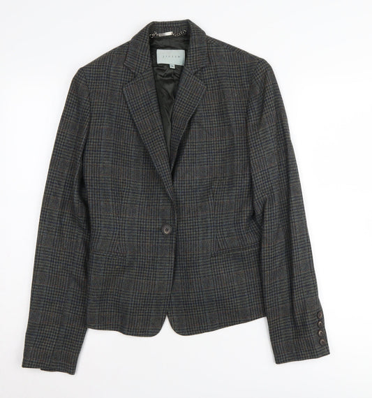 Jigsaw Women's Grey Check Suit Jacket, Size 10