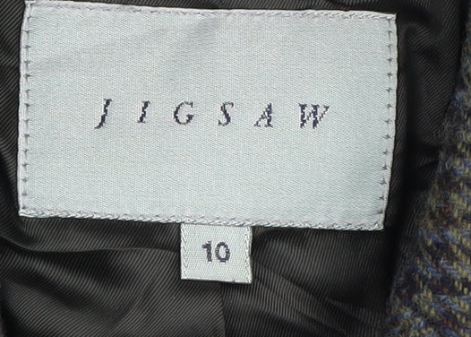 Jigsaw Women's Grey Check Suit Jacket, Size 10
