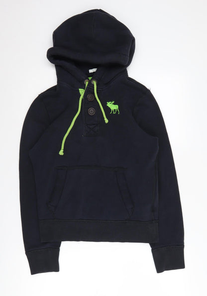 Abercrombie & Fitch Men's Black Henley Hoodie Size S