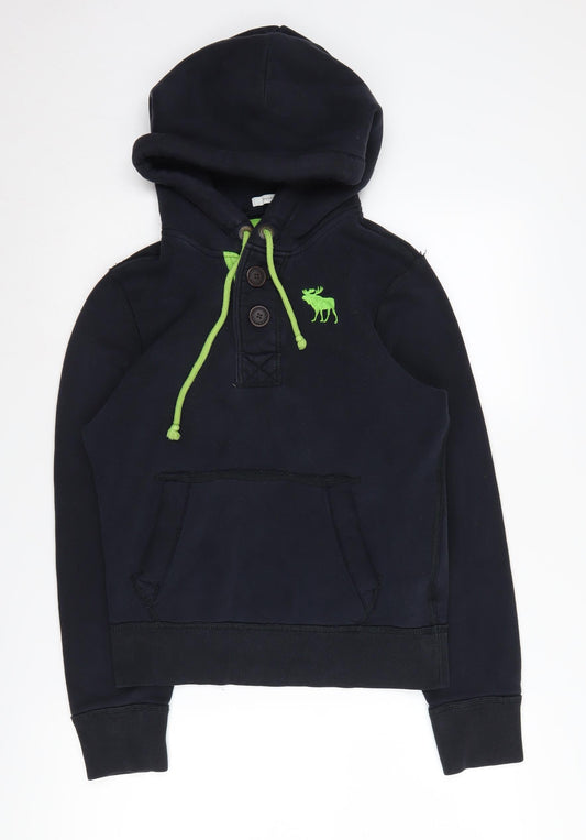 Abercrombie & Fitch Men's Black Henley Hoodie Size S