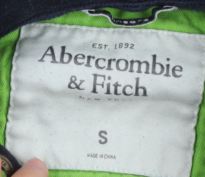 Abercrombie & Fitch Men's Black Henley Hoodie Size S