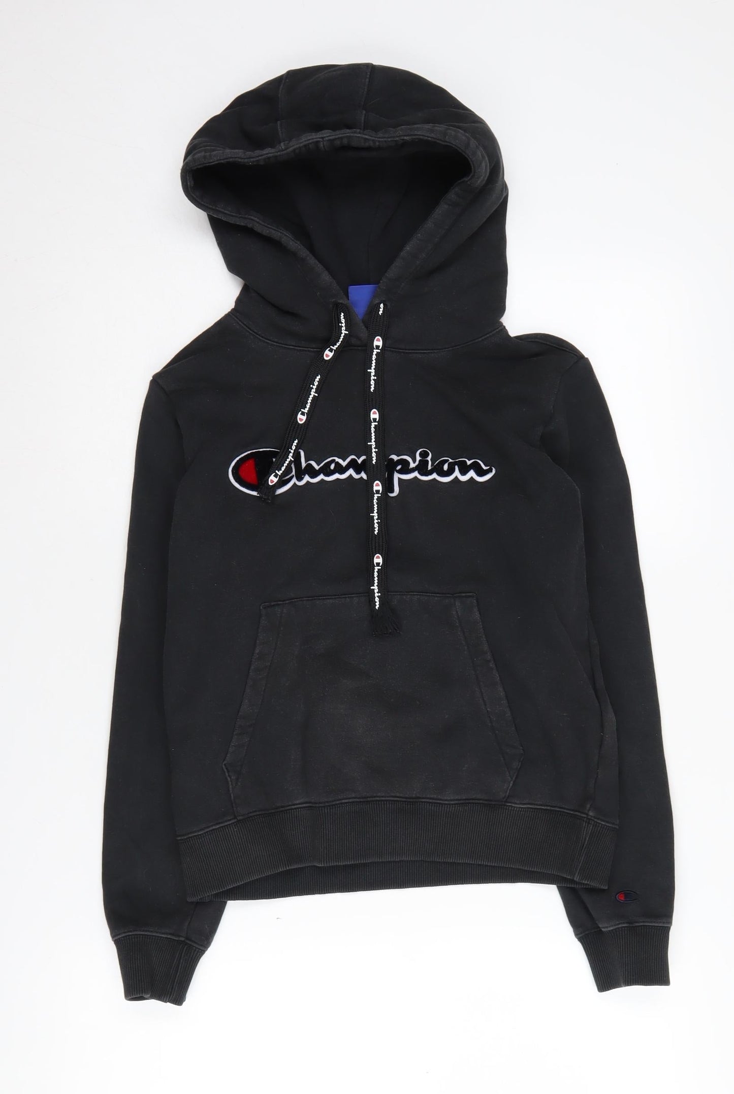 Champion Womens Black XS Hoodie Pullover Logo Casual