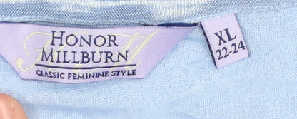 Womens UK Size XL Honor Millburn Blue Basic T-Shirt