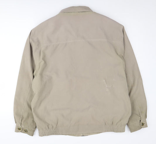 Mens UK Size L Saxon Beige Bomber Jacket