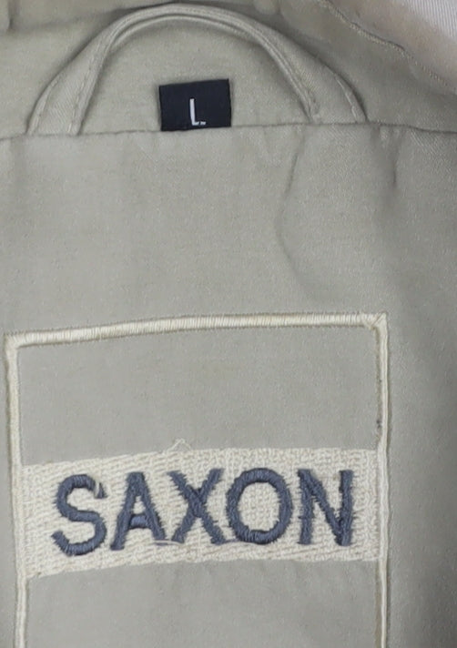 Mens UK Size L Saxon Beige Bomber Jacket