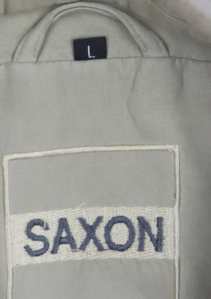 Mens UK Size L Saxon Beige Bomber Jacket