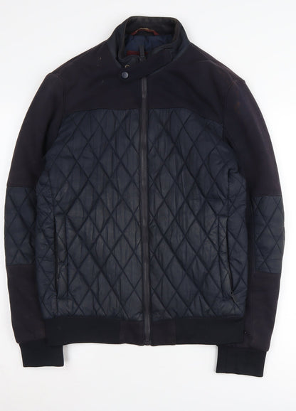 Zara Men's Black Quilted Jacket M Casual