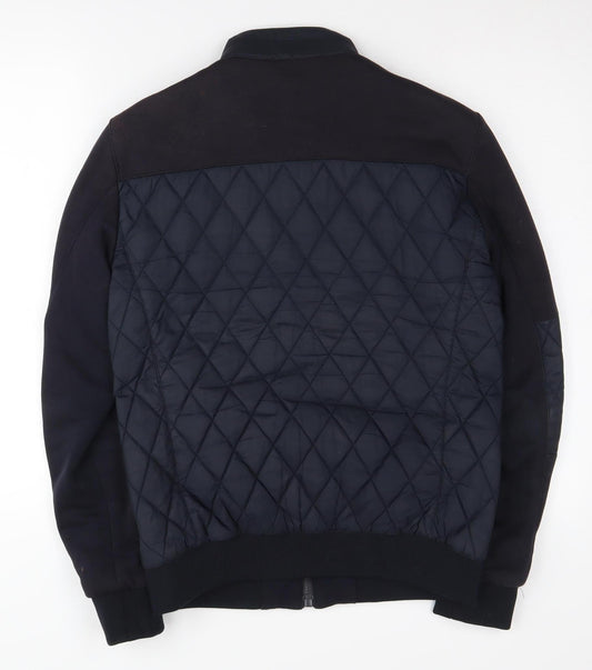 Zara Men's Black Quilted Jacket M Casual