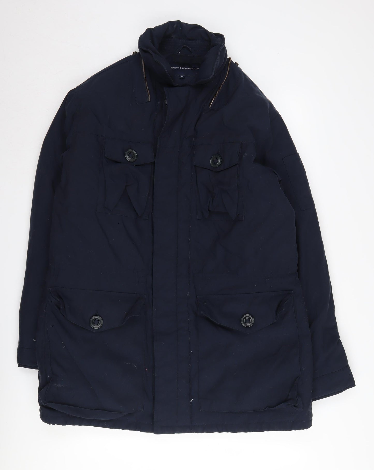 Mens UK Size M French Connection Blue Parka Coat