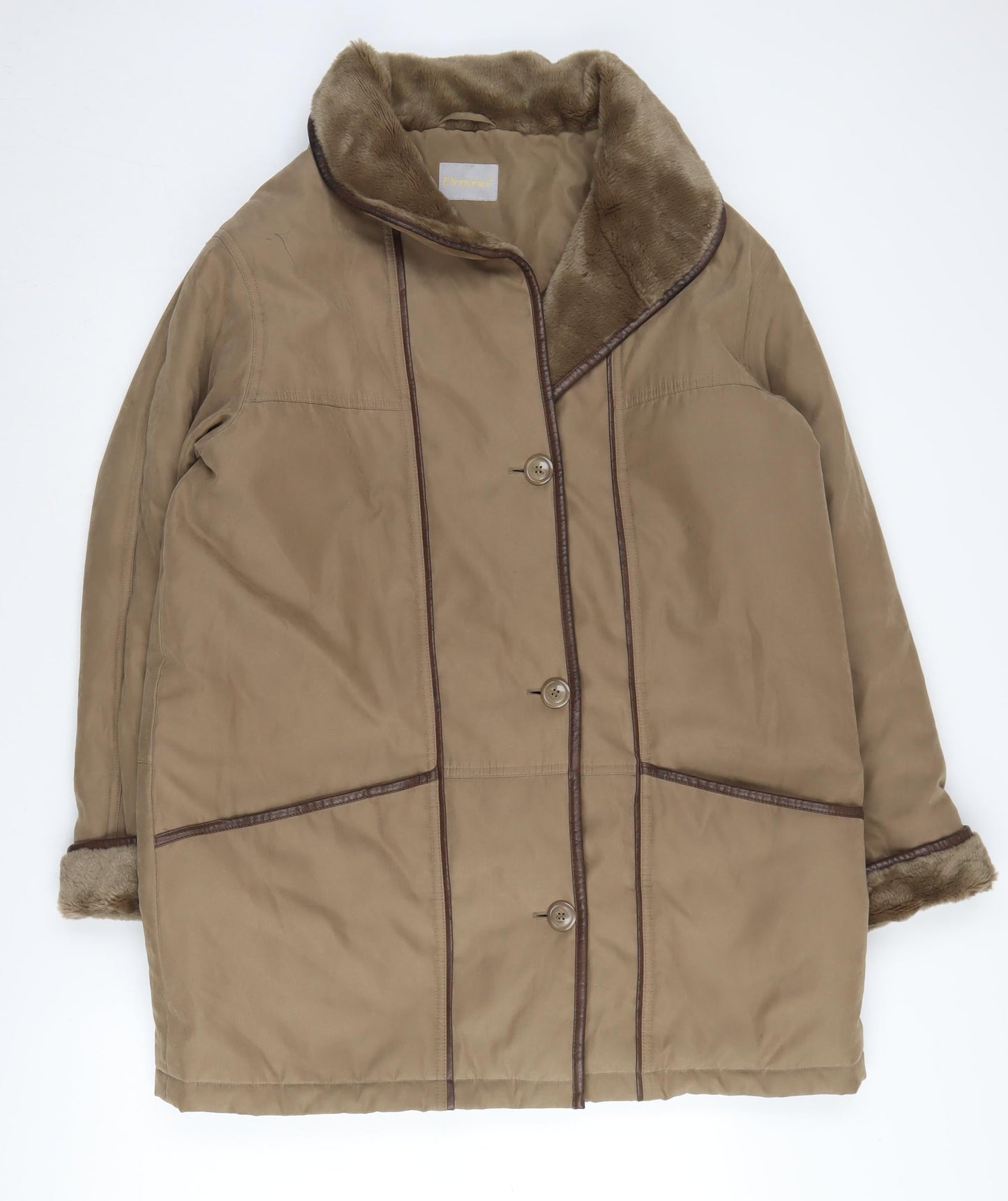 Daxon Women's Beige Overcoat Size 16 Casual Wear