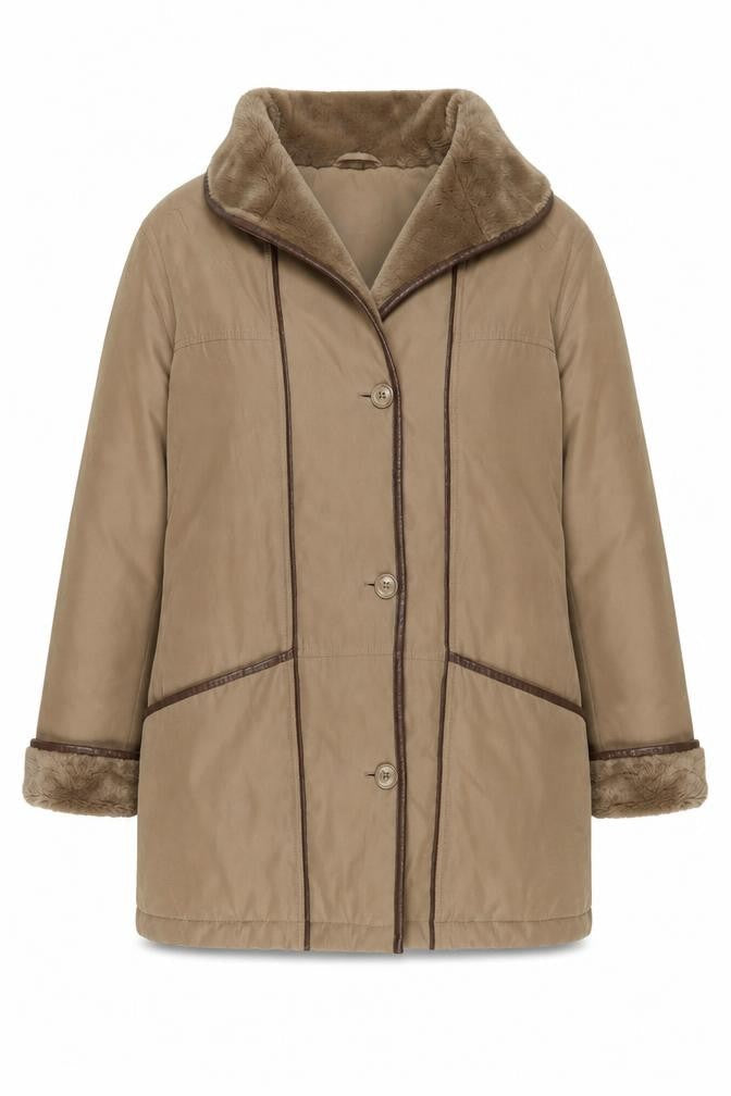 Womens UK Size 16 Daxon Beige Overcoat