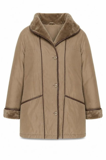 Womens UK Size 16 Daxon Beige Overcoat