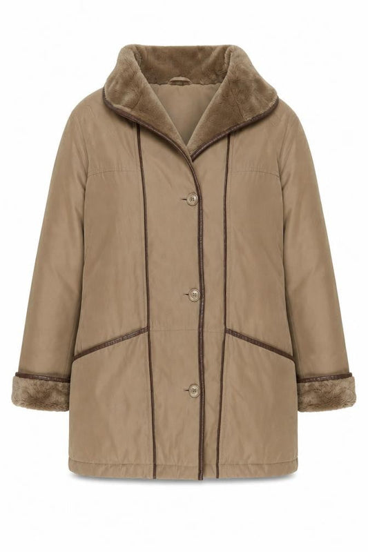 Womens UK Size 16 Daxon Beige Overcoat