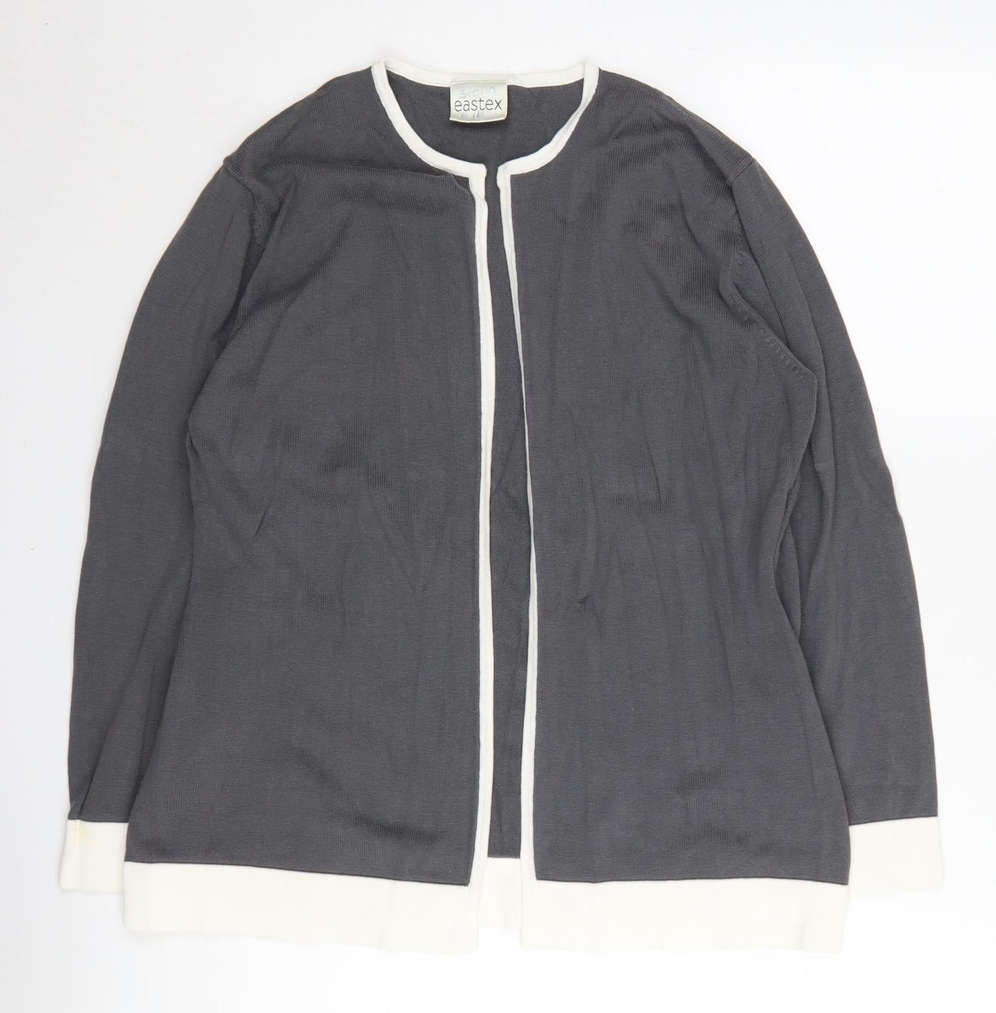 Womens UK Size 14 Eastex Grey Cardigan Jumper