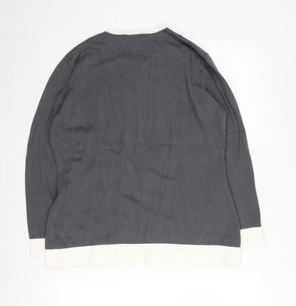 Womens UK Size 14 Eastex Grey Cardigan Jumper