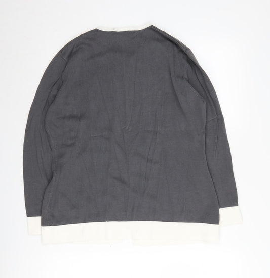 Eastex Women's Grey Cardigan Size 14 Regular Sleeve