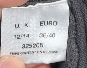Womens UK Size 14 Eastex Grey Cardigan Jumper
