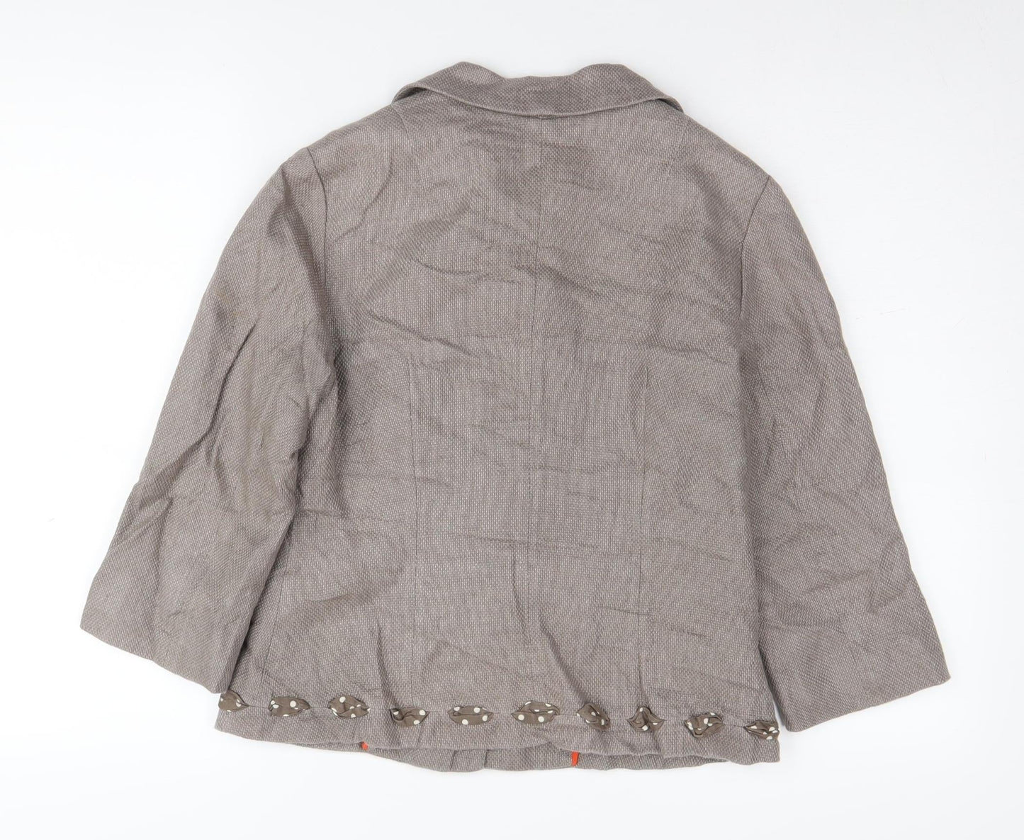 Boden Women's Brown Jacket UK 10 Casual Linen Blend