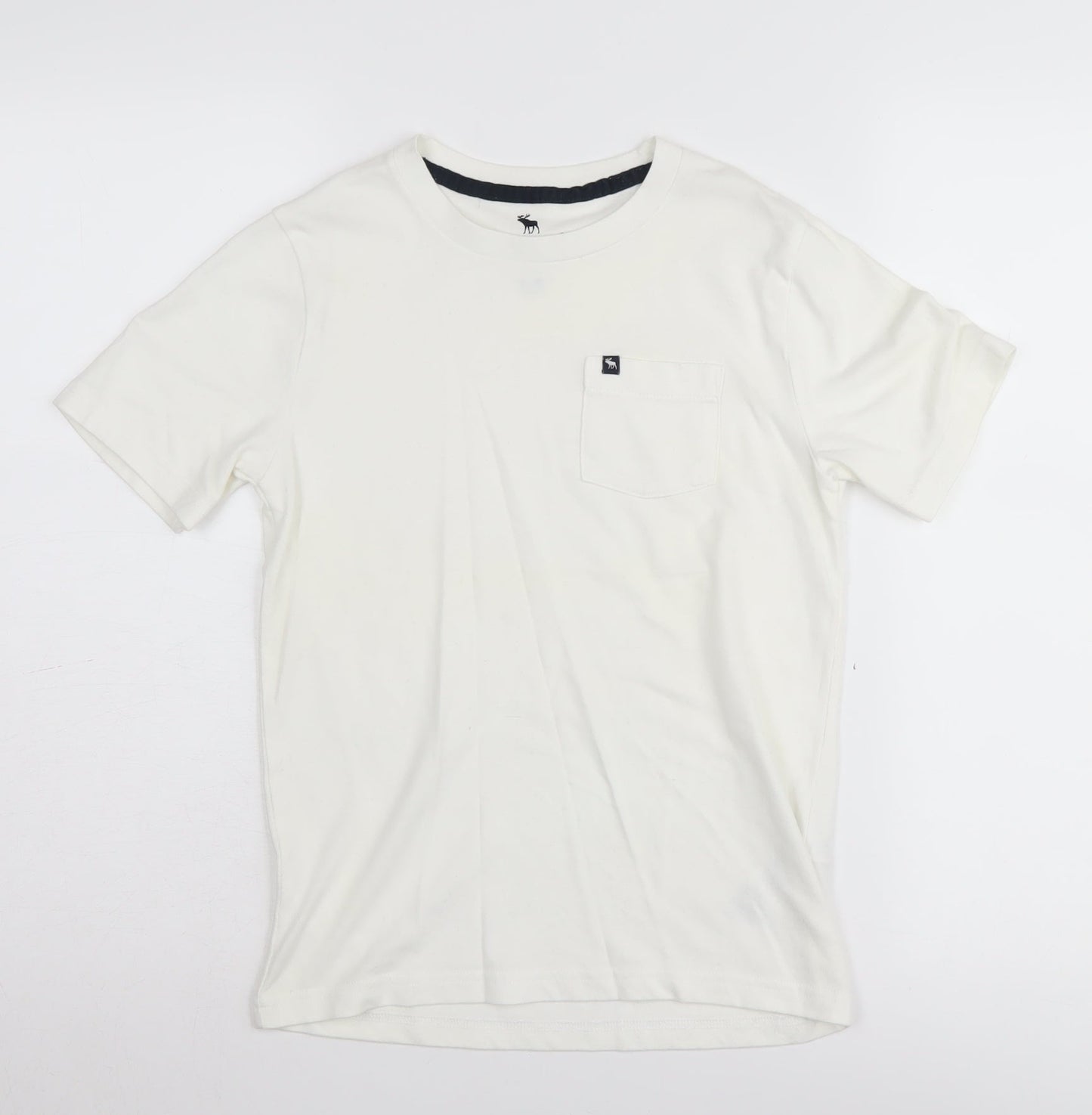Abercrombie Kids Boys White Basic T-Shirt Size 9-10 Years