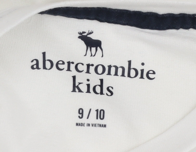 Abercrombie Kids Boys White Basic T-Shirt Size 9-10 Years