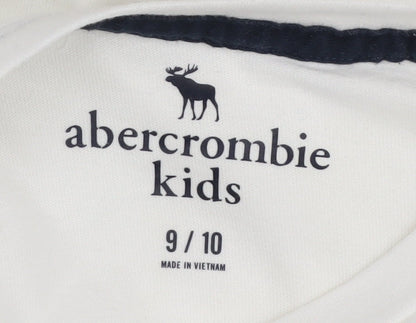 Abercrombie Kids Boys White Basic T-Shirt Size 9-10 Years