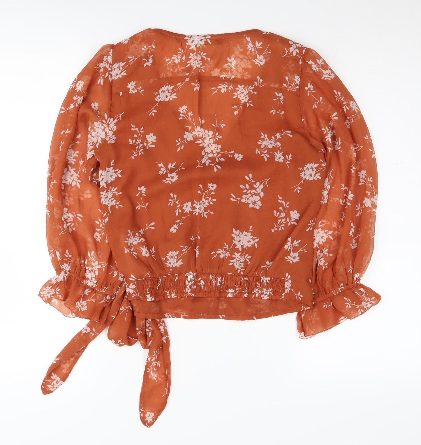 Abercrombie Women's Brown Floral Wrap Blouse XS