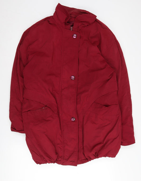 Klass Women's Red Puffer Jacket - Medium, Warm Casual Style