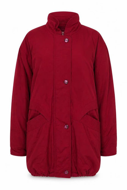Klass Women's Red Puffer Jacket - Medium, Warm Casual Style