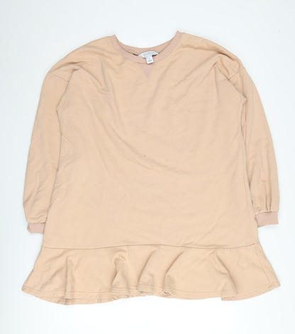 Happy Girls Are The Prettiest Women's Beige Tunic Sweatshirt Size L