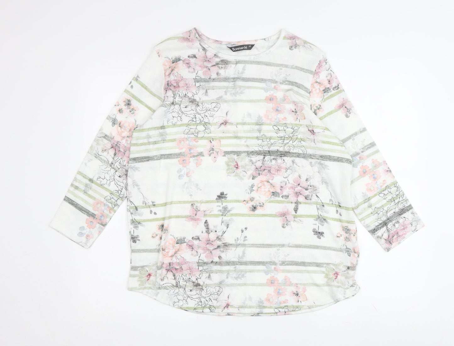 Womens UK Size 12 Bonmarché Multicoloured Basic Blouse