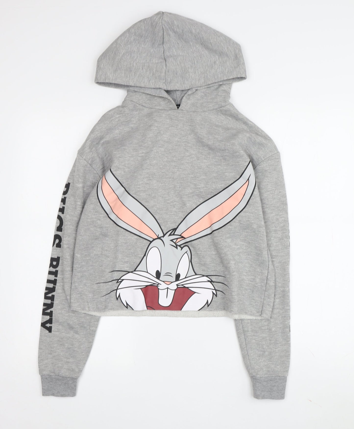 Womens UK Size 2XS Looney Tunes Grey Pullover Hoodie