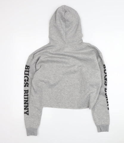 Womens UK Size 2XS Looney Tunes Grey Pullover Hoodie