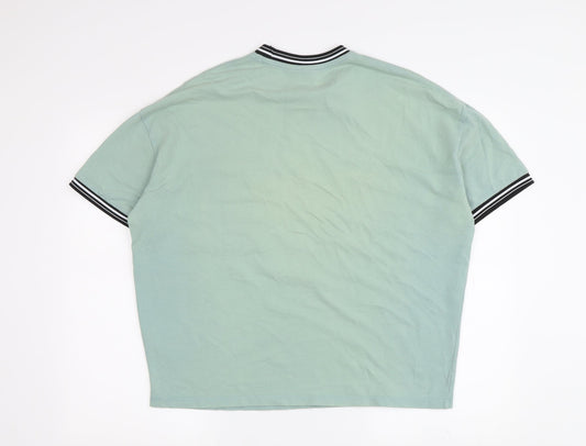 ASOS DESIGN Green Unisex Ringer T-Shirt, S - Casual Comfort