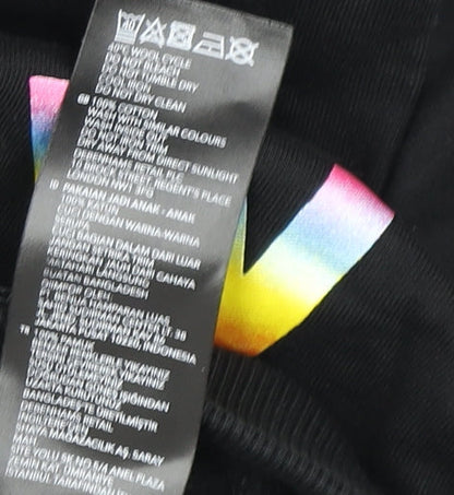 Blue Zoo Girls Black Rainbow Hoodie 11-12 Years