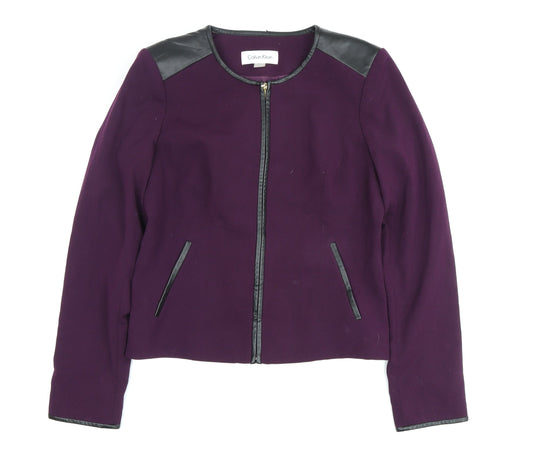 Womens UK Size 8 Calvin Klein Purple Basic Jacket