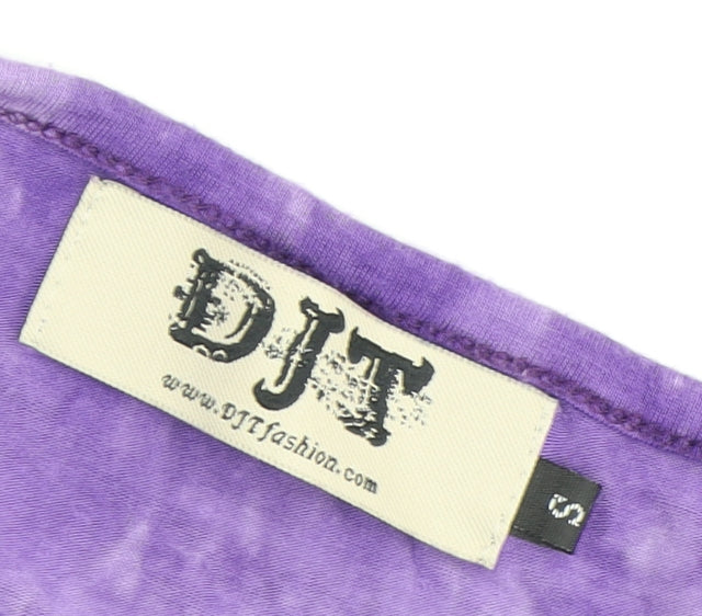 DJT Women's Purple T-Shirt S Long Sleeve Viscose