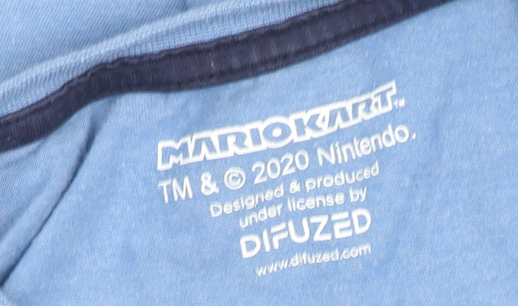 Difuzed Boys Blue Mario Kart Graphic T-Shirt S Casual